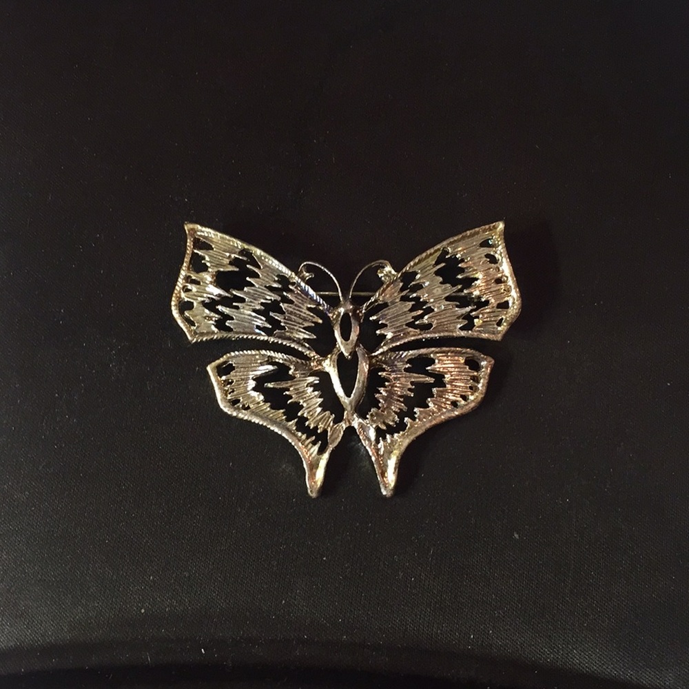 Silver tone metal Butterfly